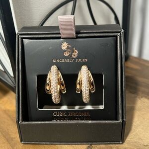 Sincerely Jules Earrings Goldtone Cubic Zirconia Earrings